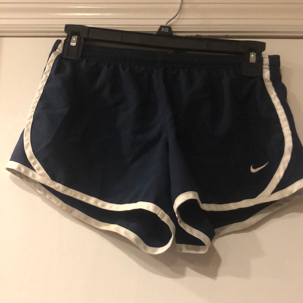 nike youth girls navy&white athletic shorts size S